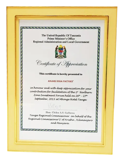 certificate of aprecissian