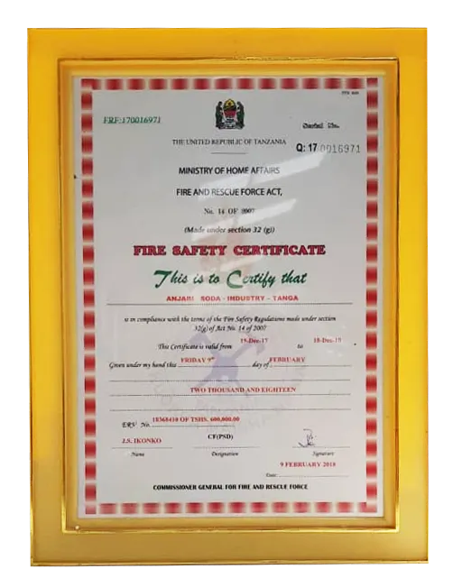 fire safety certificate