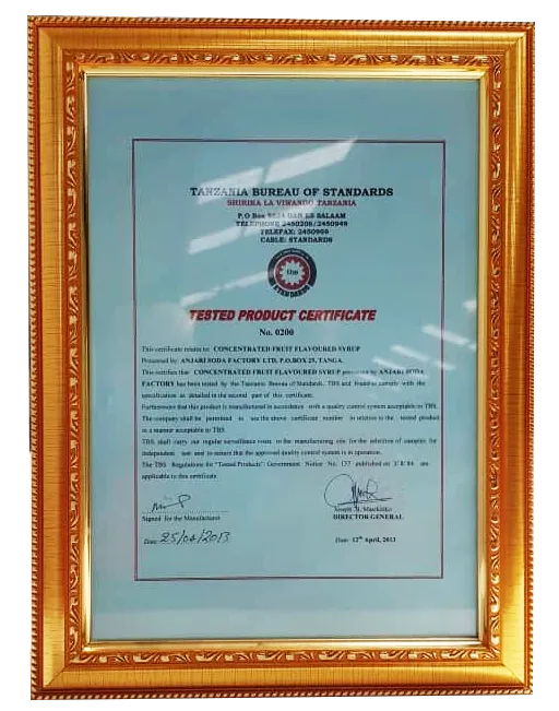testproduct certificate